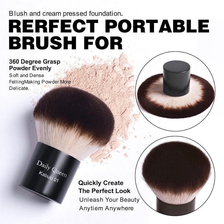 Juego de 25 brochas de maquillaje, color negro, profesional Kabuki,...