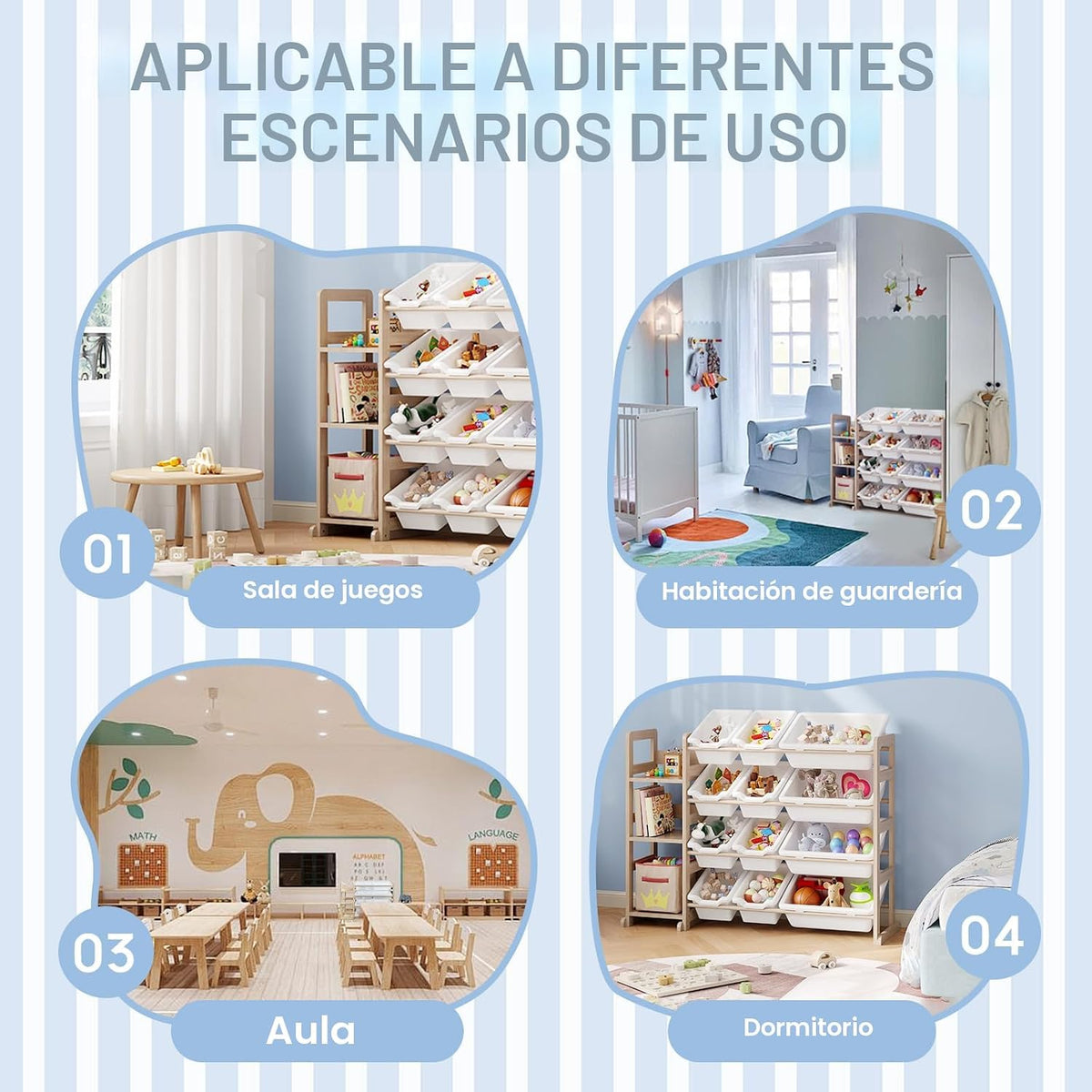 Organizador de almacenamiento de juguetes para niños