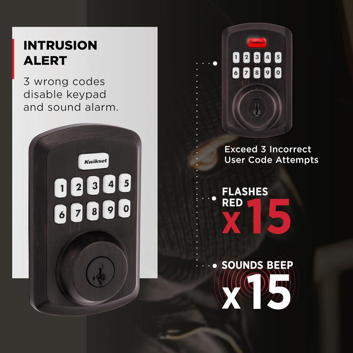Kwikset Powerbolt 250 - Cerradura electrónica de transición con tec...