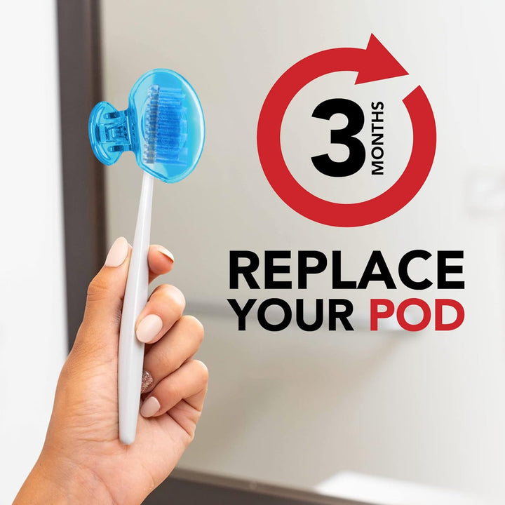Steripod Protector de cepillo de dientes con clip, multicolor, 2 un...
