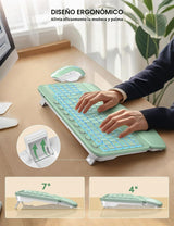 SABLUTE Combo de teclado y mouse inalámbrico ergonómico - Teclado d...
