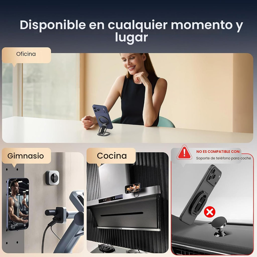 Soporte magnético plegable de doble cara para Magsafe