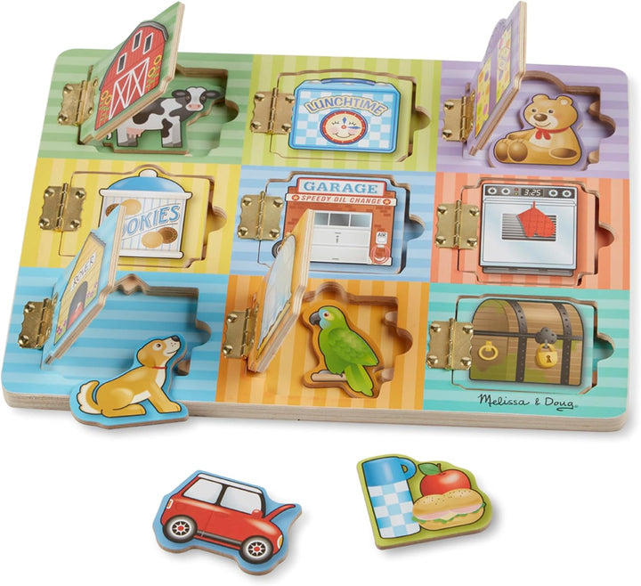 Juego del escondite, tablero de actividades con imanes de madera de...