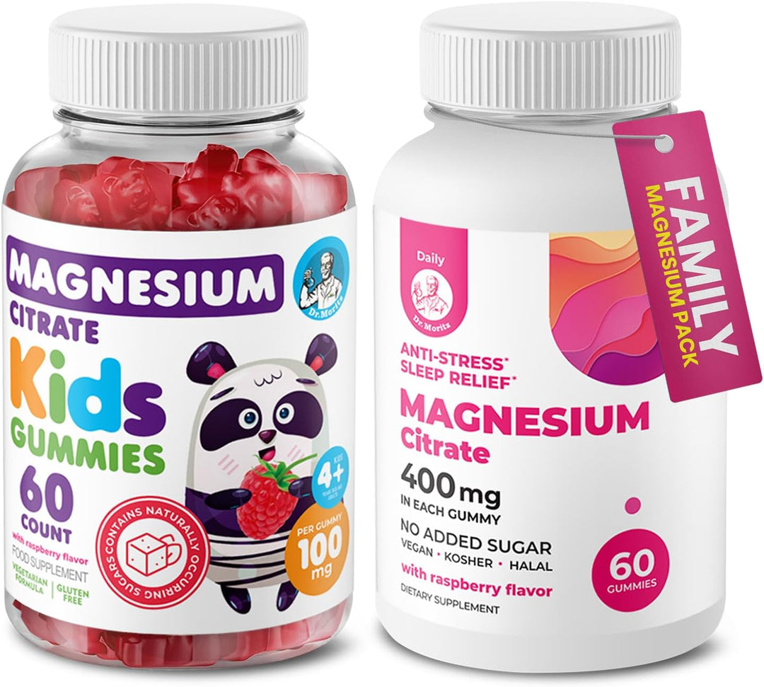 DR. MORITZ Gomitas de magnesio calmantes para adultos (400 mg, 60 u...