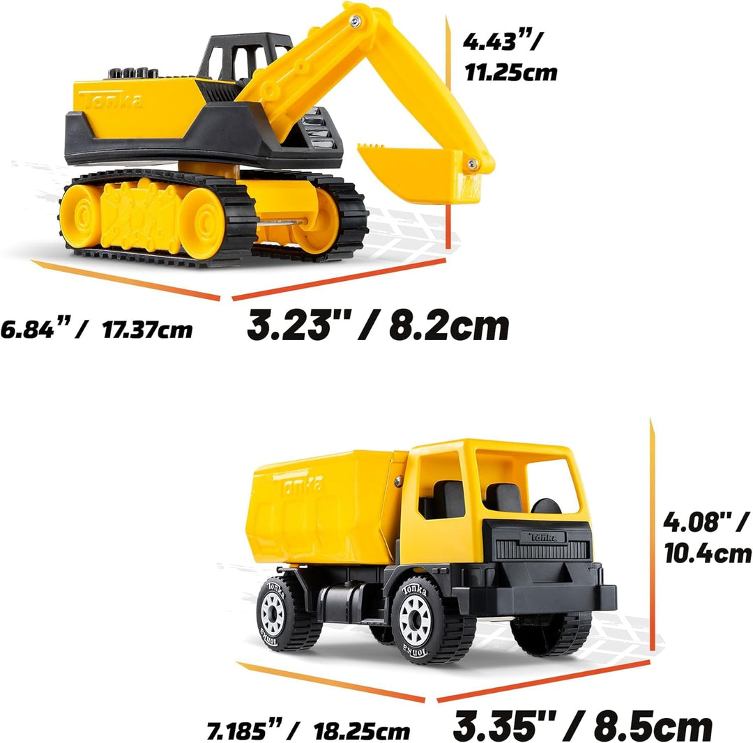 Tonka - Steel Classics Serie Giga - Camión volquete y excavadora, p...