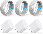 [Certificado MFi de Apple] Cable largo USBC a USBC de 10 pies de carga rápida para iPhone 17/16e/15, paquete de 3 bloques de carga rápida de teléfono Apple de 20 W, cable tipo C de 10 pies para iPhone 17 Air/17/16/15 Pro/Pro Max/iPad Pro/AirPods