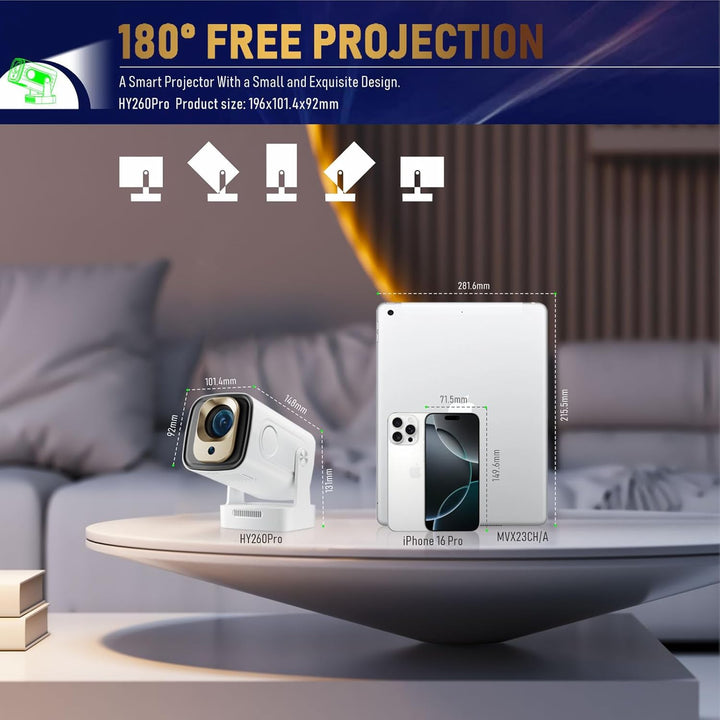 Mini proyector portátil con WiFi y Bluetooth, soporte para proyecto...