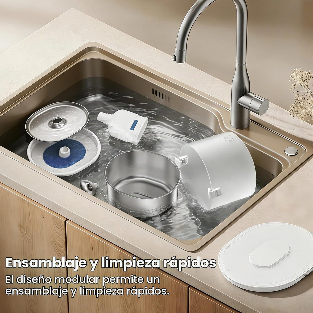 Fuente de agua para gatos sin bombeo de acero inoxidable, 2,5 L