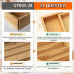 Lifewit - Organizador de cajones de cocina de bambú, bandeja para