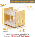 SpaceAid - Organizador de especias extraíble de bambú para gabinete, organizador de condimentos deslizante y resistente para cocina y despensa, organización vertical, 7.6 pulgadas de ancho, 3 cajones