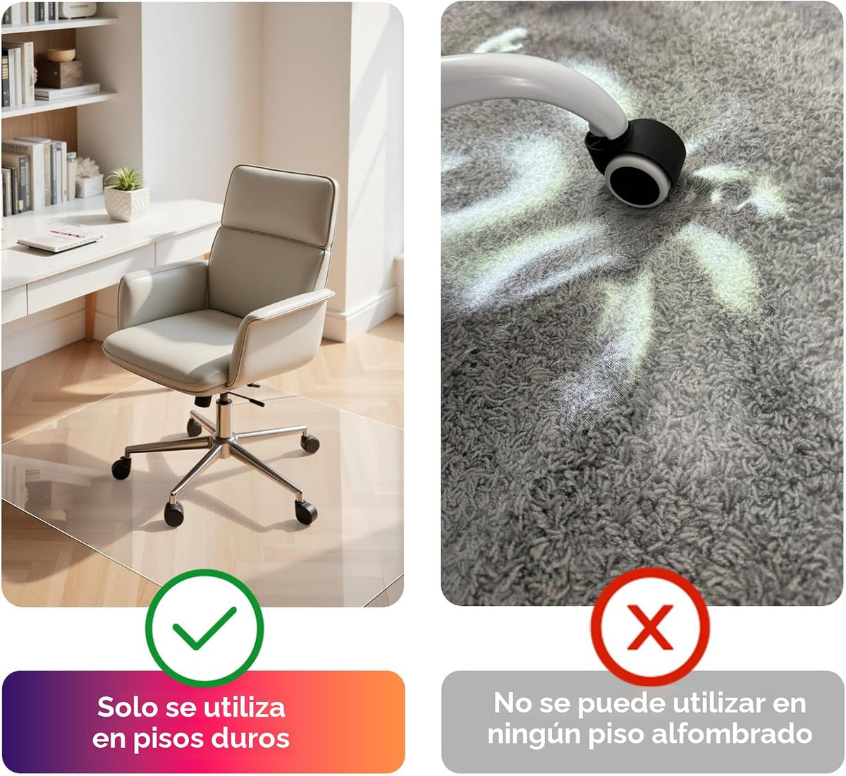 Lámpara Kuyal Tapete transparente para silla para suelo de madera dura de 30 x 48 pulgadas, tapete de protección de madera/azulejos para oficina y hogar (rectangular de 30 x 48 pulgadas)