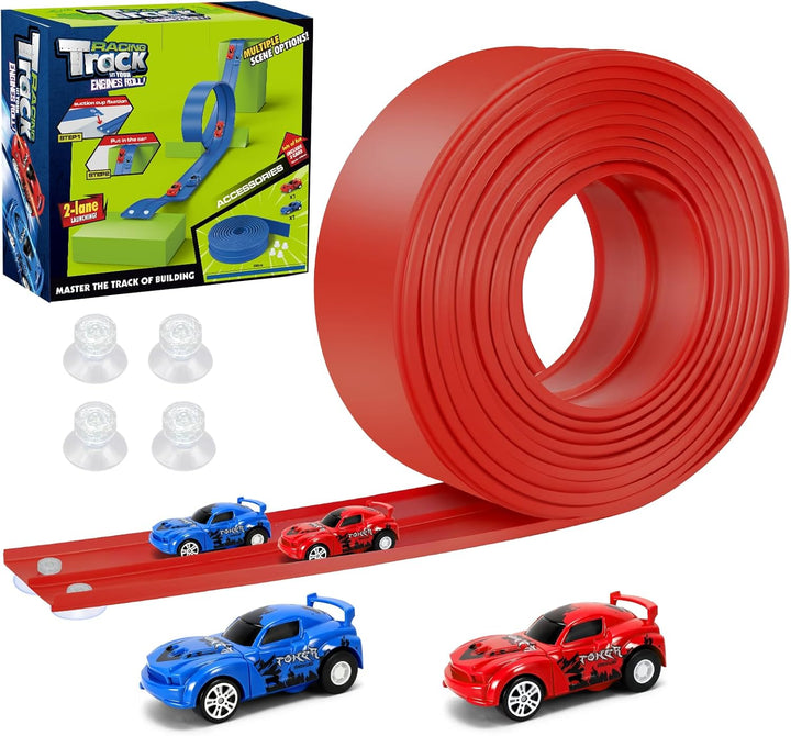 KETIEE Flex Tracks de 16 pies para niños: pista de rampa flexible c...