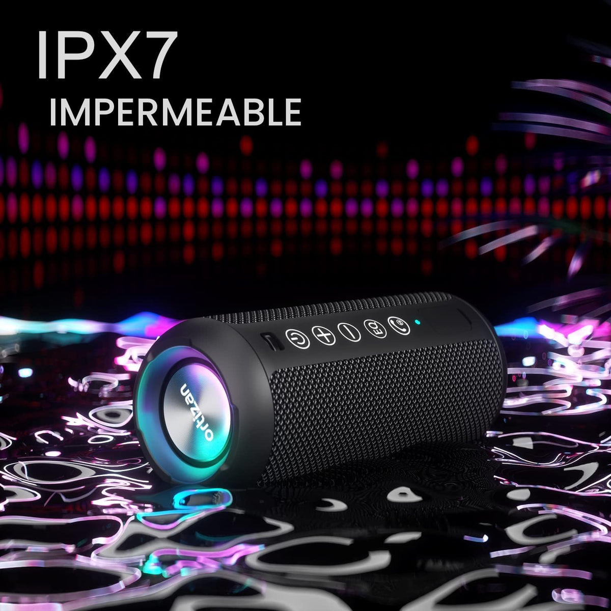 Ortizan - Parlante Bluetooth 5.3, inalámbrico, impermeable IPX7, so...