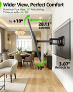 USX MOUNT Soporte de pared de TV de movimiento completo resistente para televisores de 60 a 120 pulgadas, soporta 220 libras, soporte de pared de extensión de 28 pulgadas