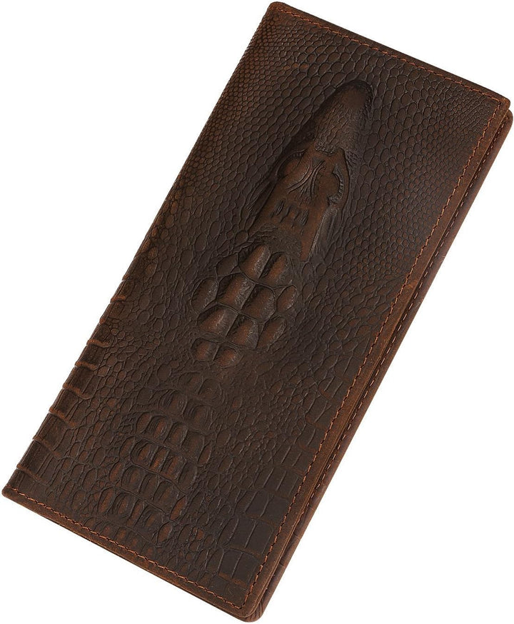 Kattee cartera plegadiza clásica de cuero para hombre