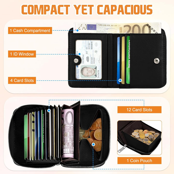 HUANLANG Billetera para hombre con bloqueo RFID, multitarjetero, bi...