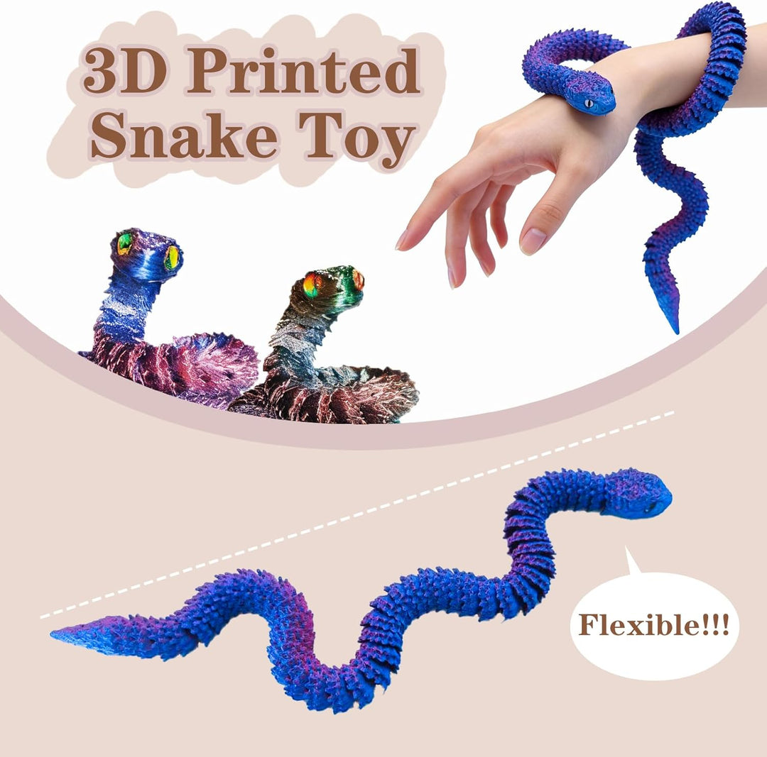 OGCHFZC Serpiente impresa en 3D de 12 pulgadas flexible 3D