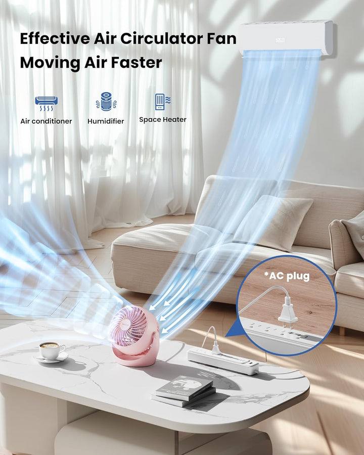 Gaiatop Ventilador de escritorio, ventilador eléctrico portátil de...