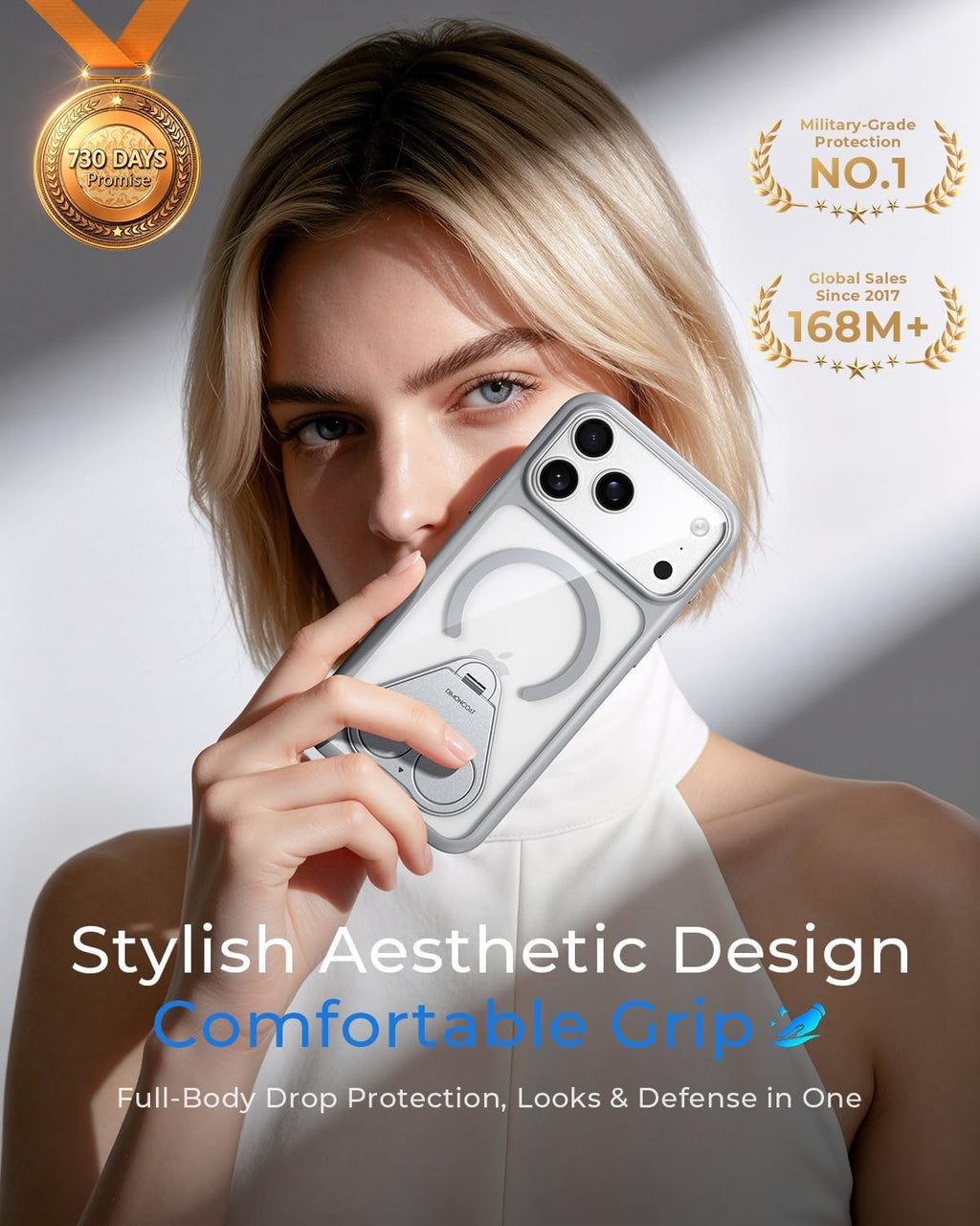 Fuerte magnético y soporte sin costuras de 360° para iPhone 18 Pro Max
