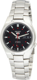 Seiko Reloj casual automático japonés de acero inoxidable de 5' para hombre, color: esfera negra (Modelo: SNK617), Tono-plateado, Reloj automático