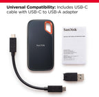Sandisk SSD portátil extremo de 2 TB, hasta 1050 MB/s, USB-C, USB 3.2 Gen 2