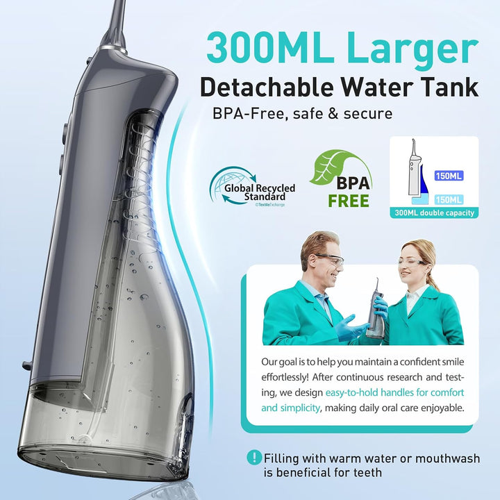 COSLUS Hilo Dental de Agua: Irrigador Oral Portátil Inalámbrico 300...