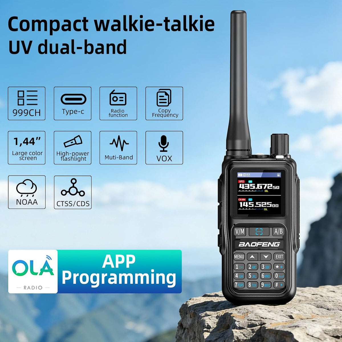 Baofeng Radio UV-5R Mini radioaficionado, radio de mano de largo alcance 2