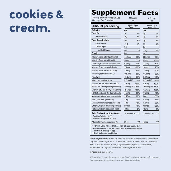 Nurished Cookies &amp; Cream Mighty Milk - Proteína en Polvo Diaria...