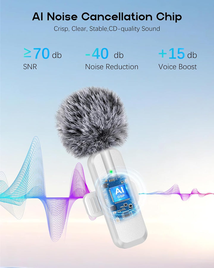 ZOPPLM Mini micrófono inalámbrico para iPhone, paquete de 2 micrófo...