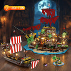 Juego de construcción de casa de naufragio pirata con luz