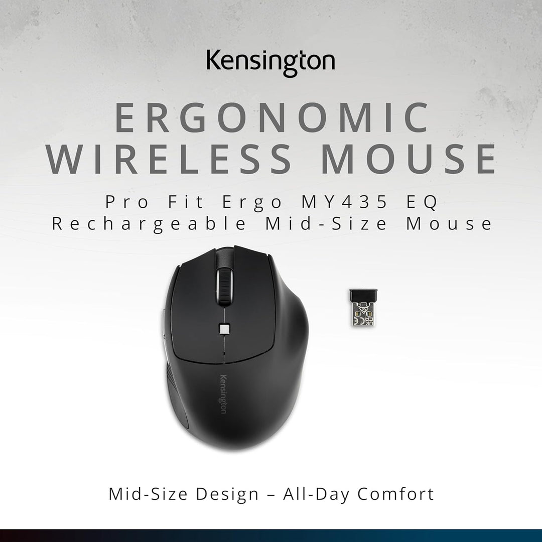 Kensington Ratón inalámbrico, Pro Fit Ergo MY435 EQ, mouse recargab...