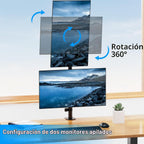 Soporte vertical para monitor dual para pantalla de computadora