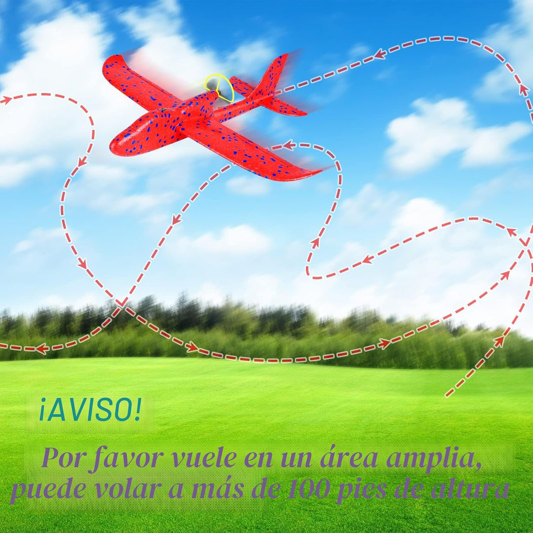 Fuwidvia Juguete de Avión de Espuma Eléctrico, Paquete de 2 LED 15\...