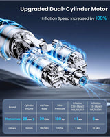 Thmomex Compresor de aire portátil para inflado de neumáticos, comp...