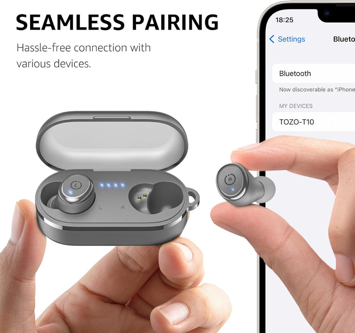 TOZO Auriculares inalámbricos T10 Bluetooth 5.3, aplicación para pe...