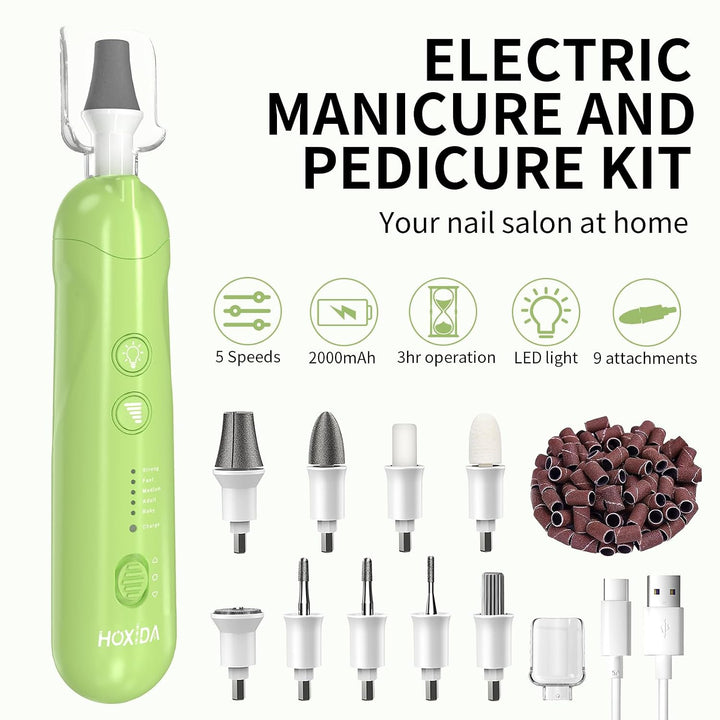 Kit profesional de manicura y pedicura, juego de limas eléctricas i...