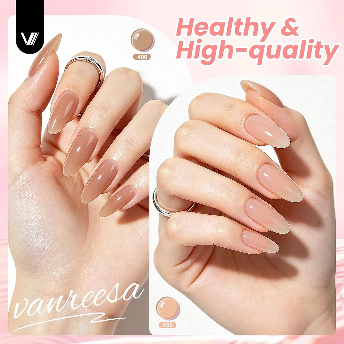 VANREESA Juego de 24 esmaltes de uñas de gel de gelatina, suave, bl...