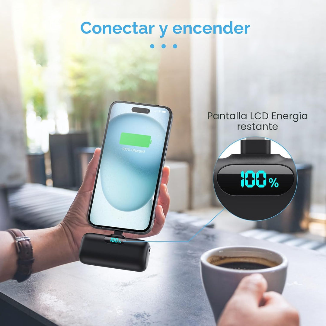 Mini Cargador Portátil USB C Power Bank, Paquete de Batería Mejorad...