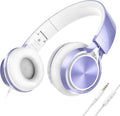 Audífonos AILIHEN para Niños para Escuela, con Cable 3.5 mm y Micrófono para Adolescentes, Violeta