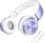 Audífonos AILIHEN para Niños para Escuela, con Cable 3.5 mm y Micrófono para Adolescentes, Violeta