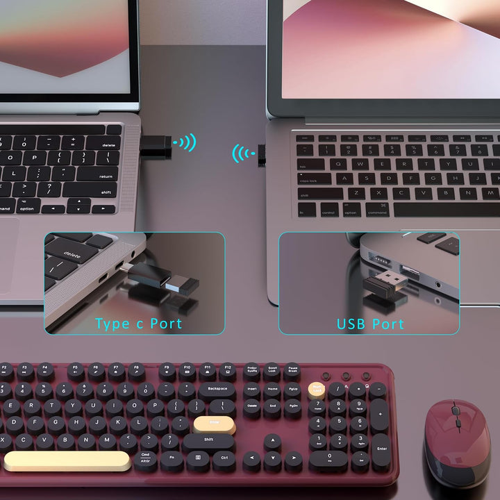 Combos de teclados de computadora inalámbricos y mouse, COVEVA tecl...