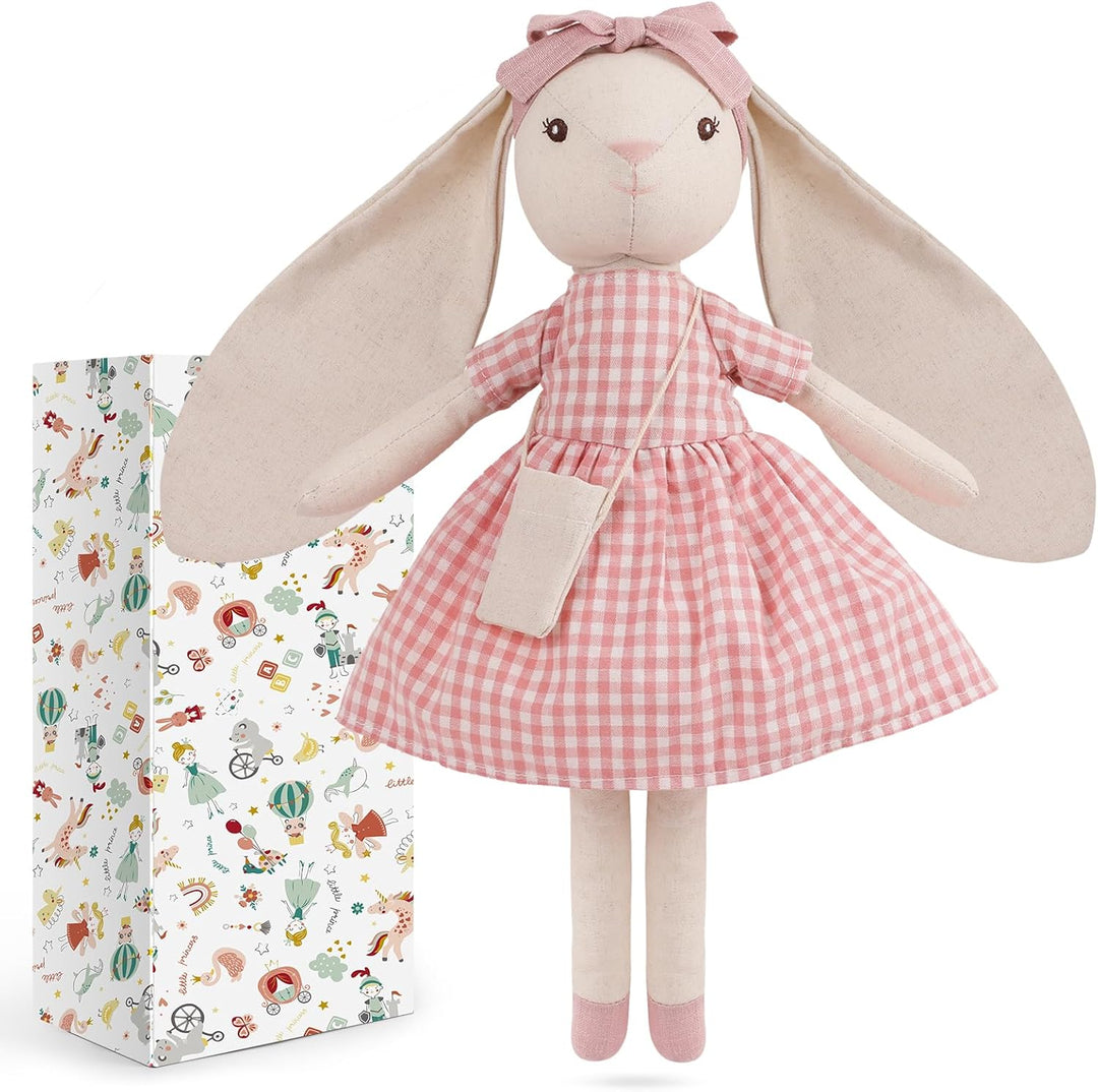 Mikee Fluffie Peluche de conejo de 15 pulgadas para niñas, muñeca d...