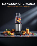 Sangcon 1000W Licuadora Personal para Smoothies, Proteínas, Hogar y Gimnasio, Plateado