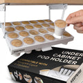 KEEPERS - Soporte para tazas K para debajo del gabinete con acceso abatible, soporte para cápsulas de café que ahorra espacio y organizador de tazas K para 24 cápsulas, organizador de cápsulas de café de acero con fácil instalación