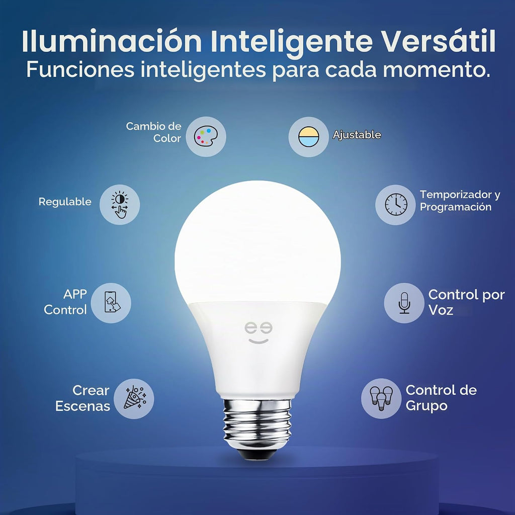 Geeni Prisma Plus - Bombillas inteligentes regulables de 800 lúmenes, Wi-Fi