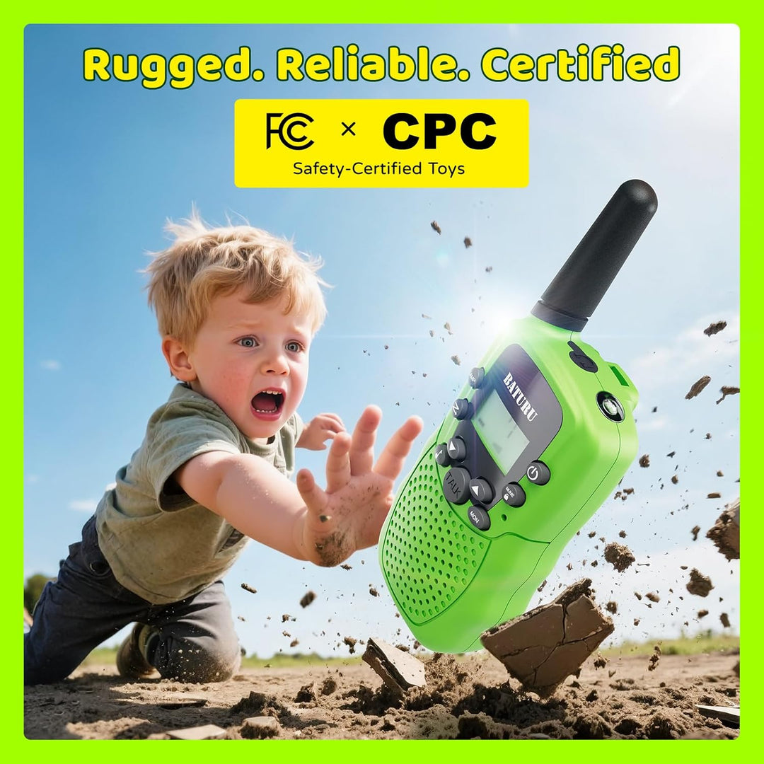 BATURU Walkie Talkies recargables para niños de 3 millas de largo a...