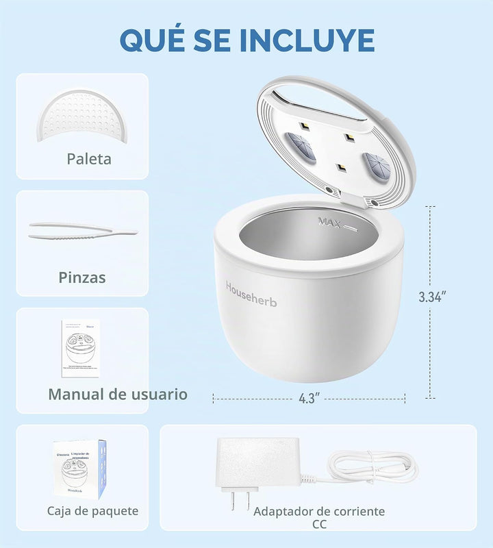 Househerb Limpiador ultrasónico de retenedor, cápsula de limpieza d...