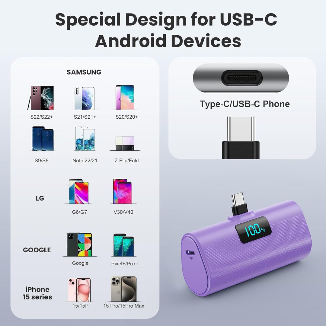 [Paquete de 2] Cargador portátil pequeño de 5200mAh, banco de energ...