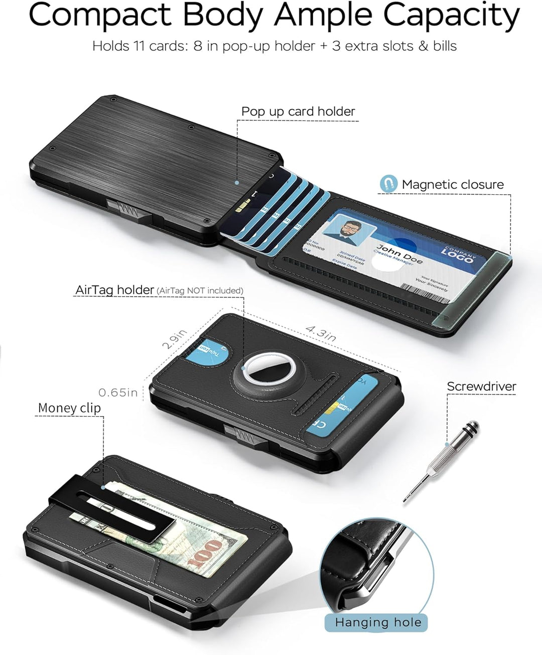 Vast Scenery Cartera RFID para hombre con soporte AirTag \u2013 Sop...