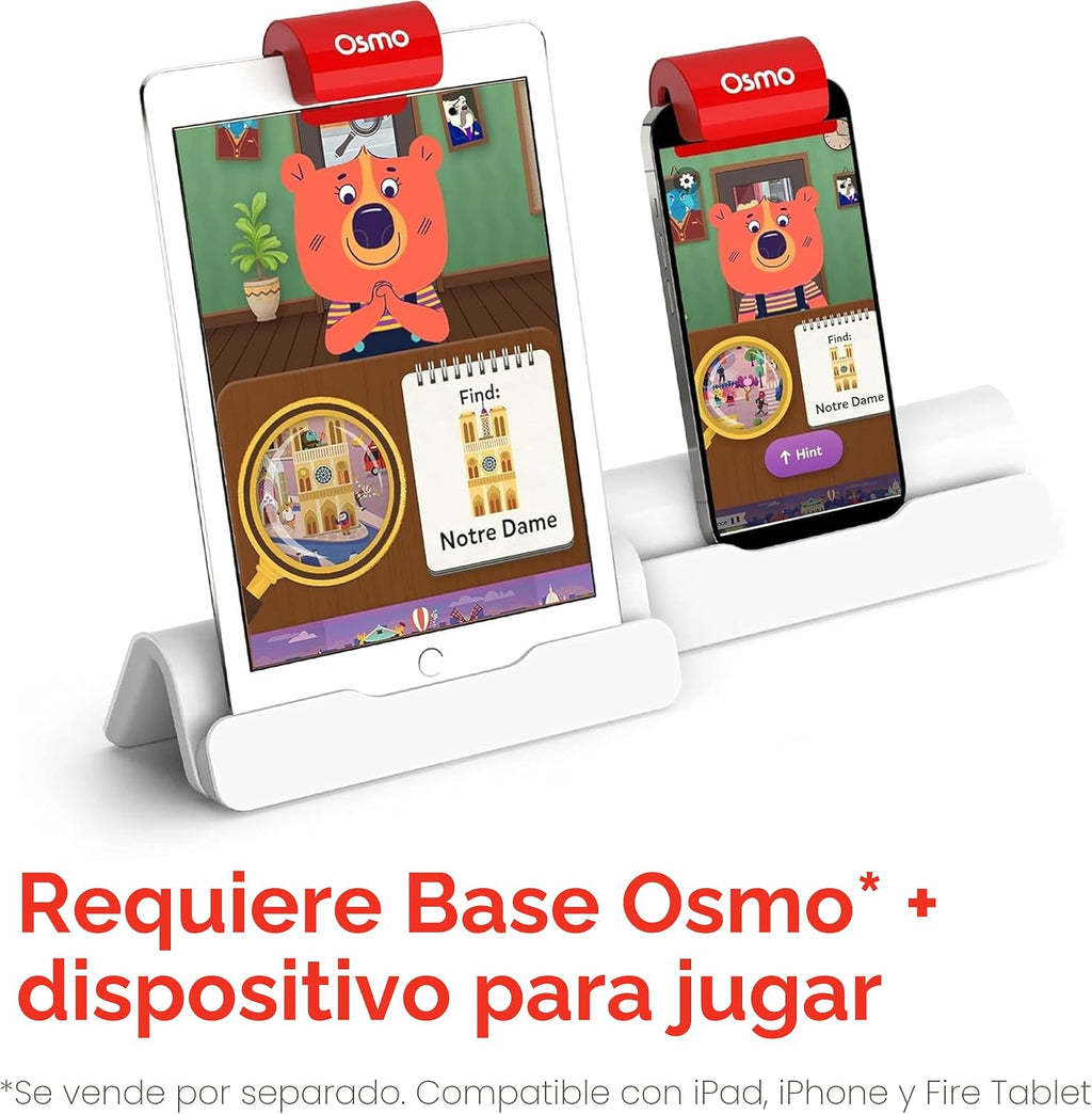 Osmo - Detective Agency + Base para iPad Bundle - Edades 5-12 - Resuelve misterios globales - Juguete STEM